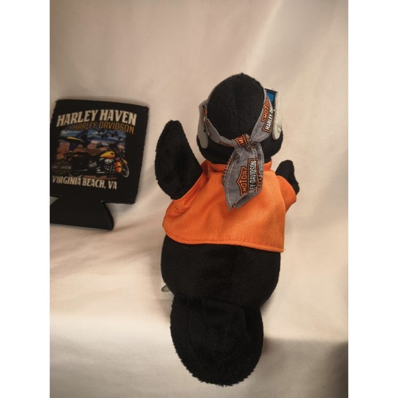 1999 Harley Davidson "Diz" The Duck Bean Bag Plush And Can Cozy Lot - Picture 2 of 7
